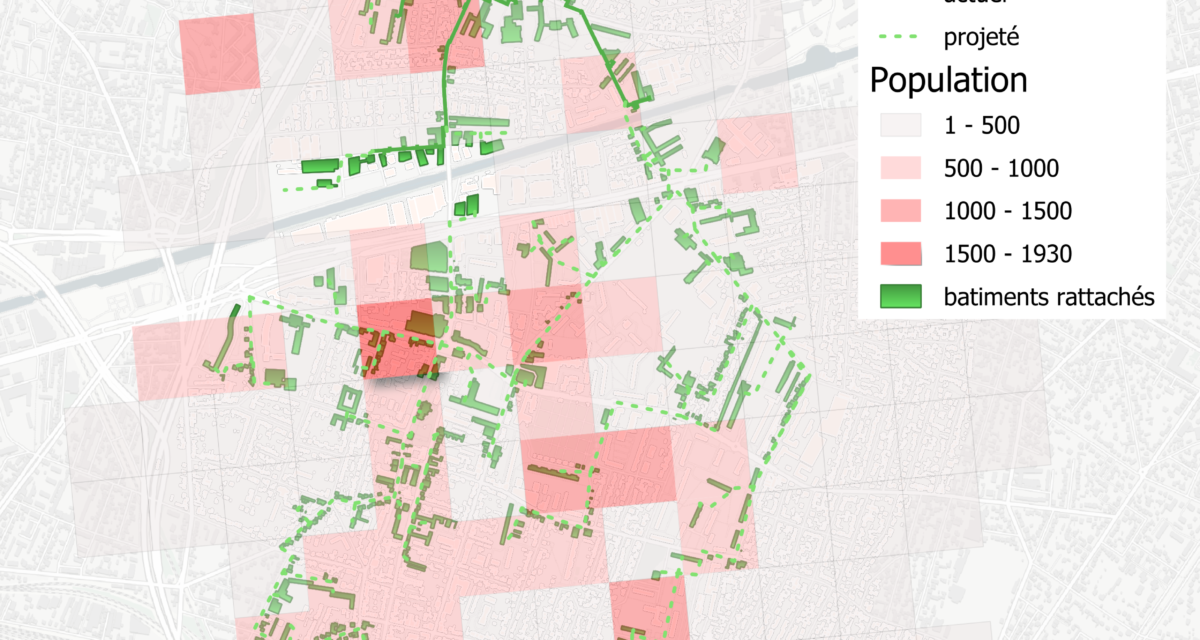 carte réseau de chauffage urbain à Bondy